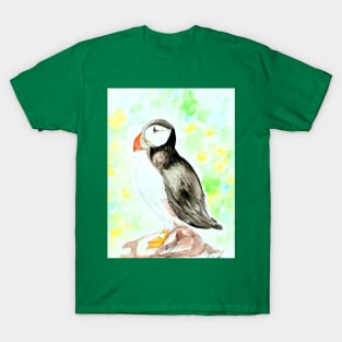 Puffin Watercolour Painting T-Shirt